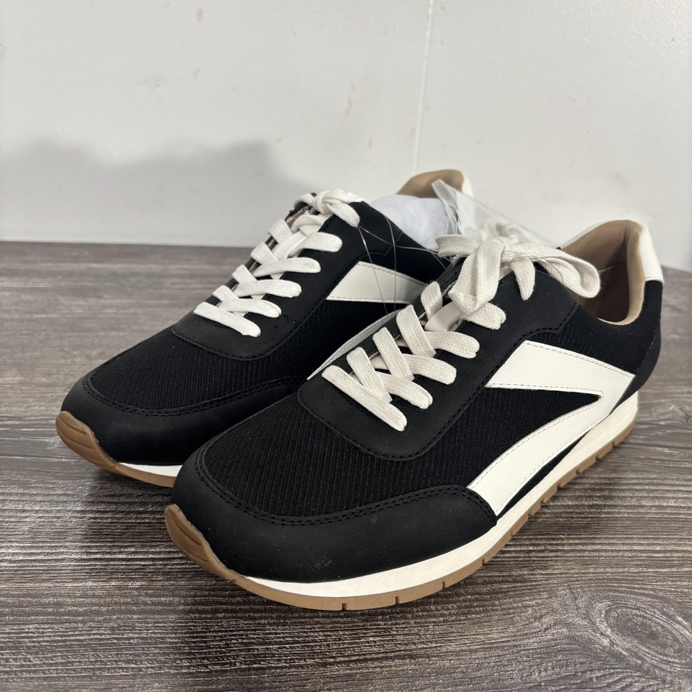 Denver Hayes Braylee Shoes Mens Size 8 Black White Casual Sneaker Sample Lace Up